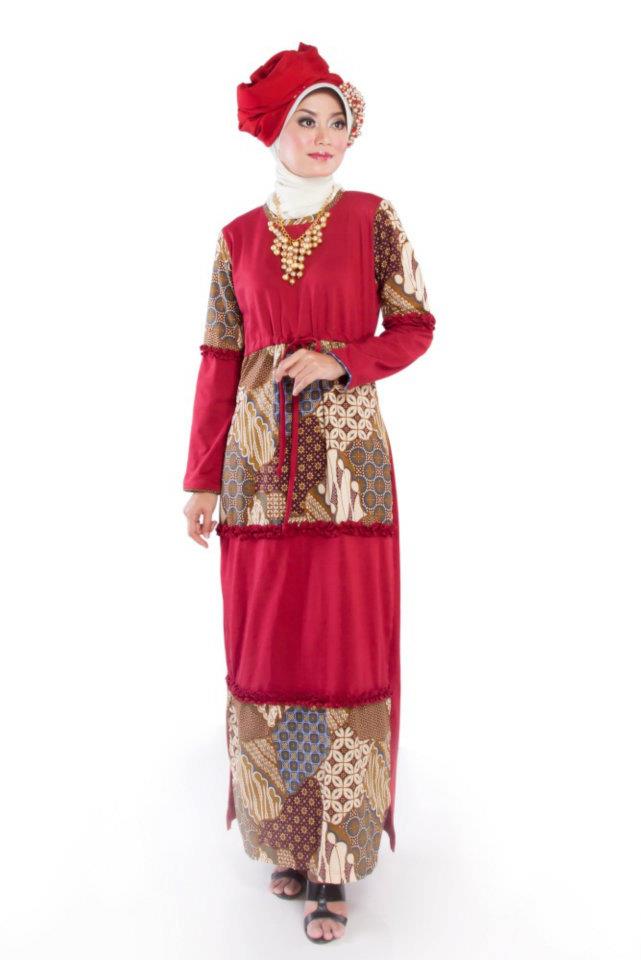  Baju  Gamis  Kaos Kombinasi  Batik  L 27 Limited Fashion