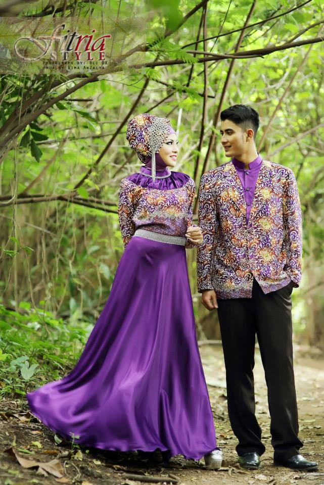  Baju  Couple  Drupadi Pandawa by Fitria Style Ungu  