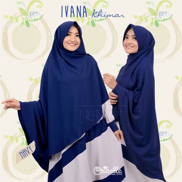Khimar Syar'i Ivana by Oribelle Hijab Style (Navy)